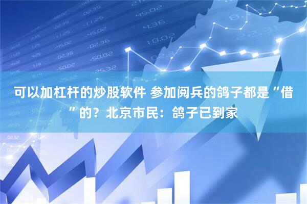 可以加杠杆的炒股软件 参加阅兵的鸽子都是“借”的？北京市民：鸽子已到家