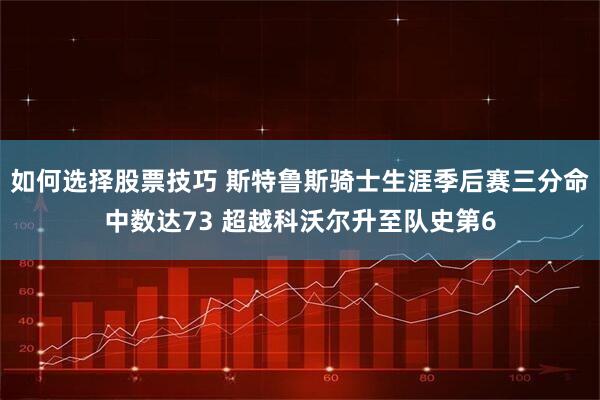 如何选择股票技巧 斯特鲁斯骑士生涯季后赛三分命中数达73 超越科沃尔升至队史第6